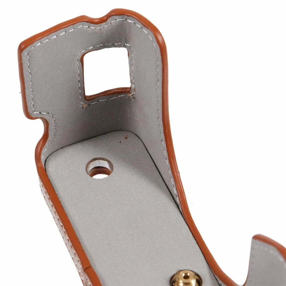 For Fujifilm X100VI PU Leather Camera Bottom Cover Half Body Case with Screw - Coffee - 7