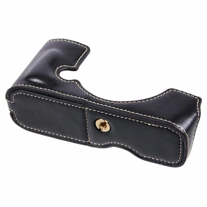 For Nikon Z Fc PU Leather Bottom Case Half Body Camera Protection Cover with Battery Opening - Black - 5