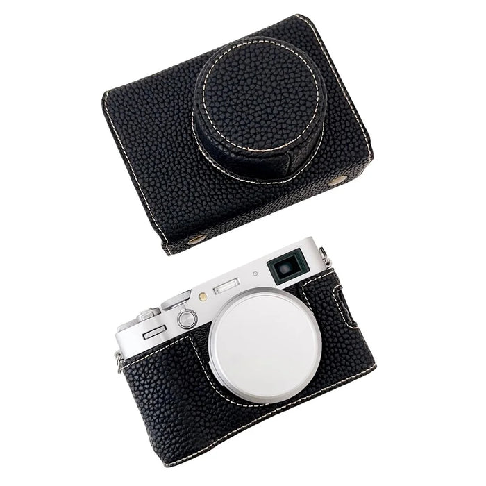 For Fujifilm X100VI Camera Sleeve Large Opening Design PU Leather Case Easy to Replace Battery - Black - 4