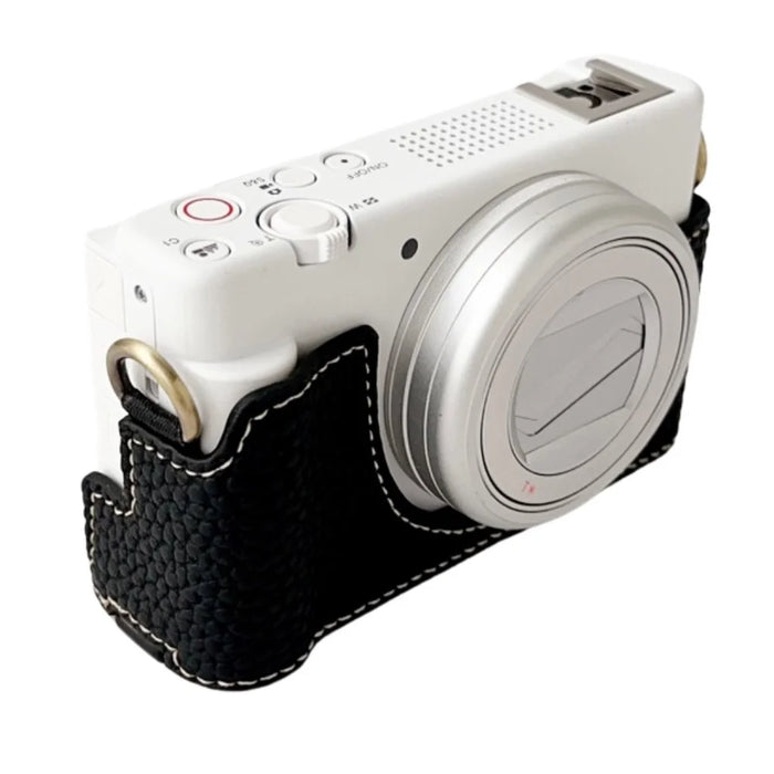 For Sony ZV-1 II / ZV-1M2 / ZV-1F Litchi Texture PU Leather Camera Bag Bottom Case Easy to Replace Battery - Black - 2