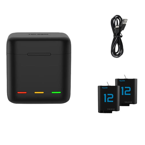 TELESIN S0-BCG-04-TGP For GoPro Hero 12  /  11  /  10  /  9 Portable Charging Case Kit with 2 Batteries - 1