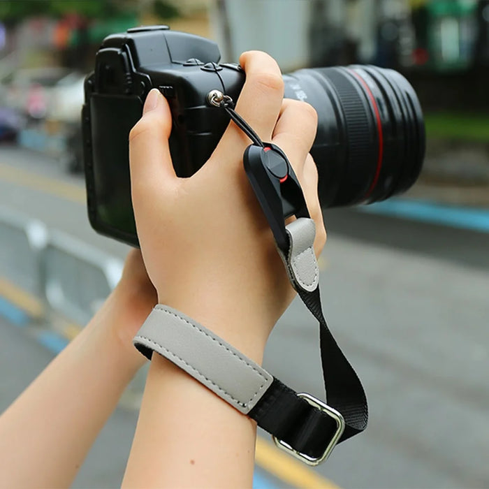 JN-GDII Quick Release Polyester Camera Carrying Strap 29-35cm Telescopic Wrist Strap - Black - 2