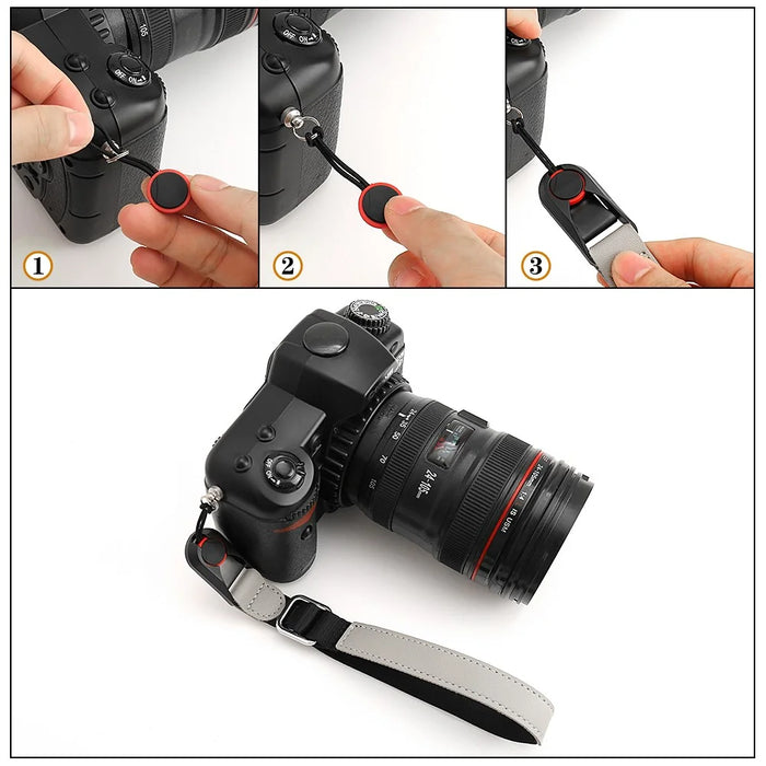 JN-GDII Quick Release Polyester Camera Carrying Strap 29-35cm Telescopic Wrist Strap - Black - 5