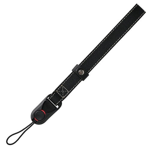 26cm DSLR Camera Carrying Lanyard Palm Texture PU Leather Quick Release Wrist Strap - Black - 1