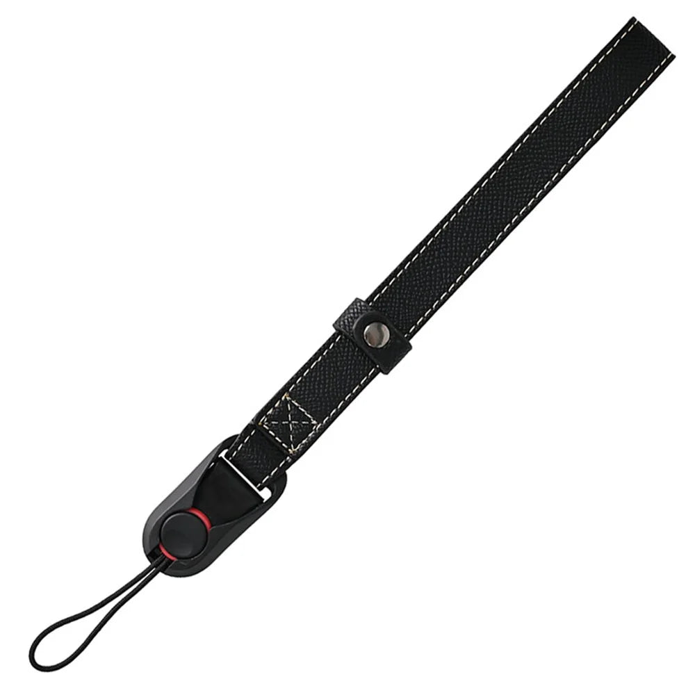 26cm DSLR Camera Carrying Lanyard Palm Texture PU Leather Quick Release Wrist Strap - Black - 1