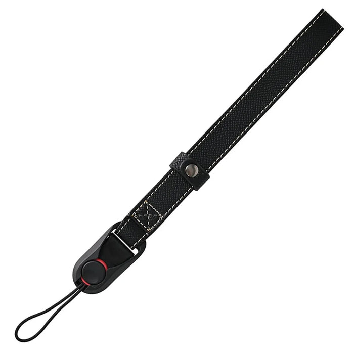 26cm DSLR Camera Carrying Lanyard Palm Texture PU Leather Quick Release Wrist Strap - Black - 1