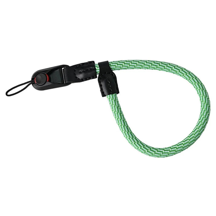23cm DSLR Camera Carrying Lanyard Braided Nylon PU Leather Quick Release Wrist Strap - Green - 1