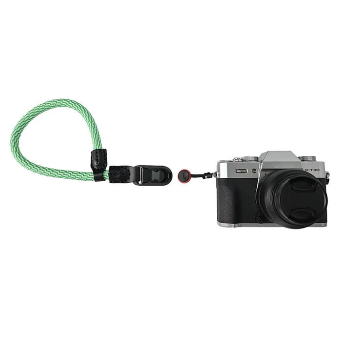 23cm DSLR Camera Carrying Lanyard Braided Nylon PU Leather Quick Release Wrist Strap - Green - 3