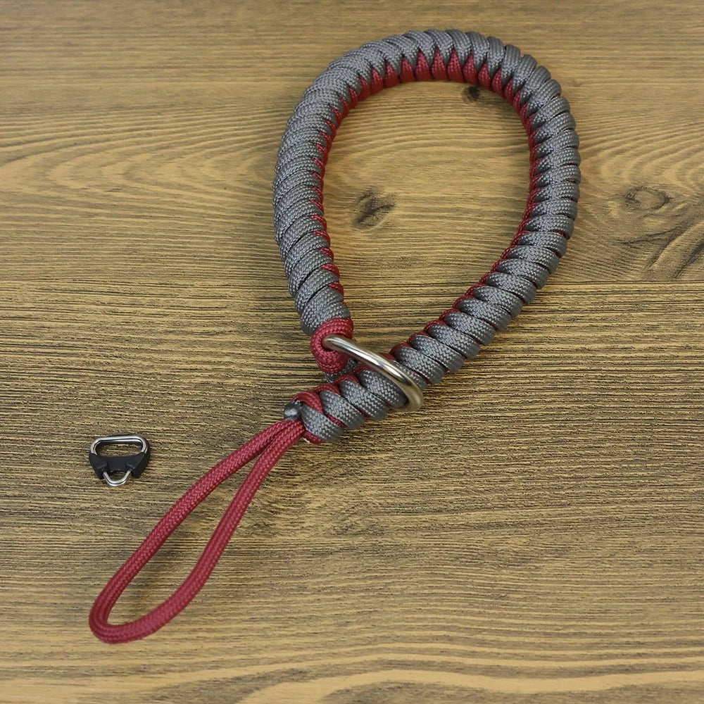 Camera Wrist Strap Hand Grip Nylon Woven Wristband for DSLR / SLR / Nikon / Fujifilm / Canon - Grey+Red - 1