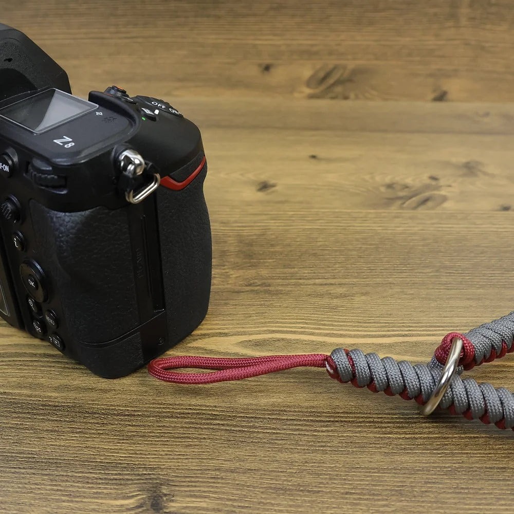 Camera Wrist Strap Hand Grip Nylon Woven Wristband for DSLR / SLR / Nikon / Fujifilm / Canon - Grey+Red - 3