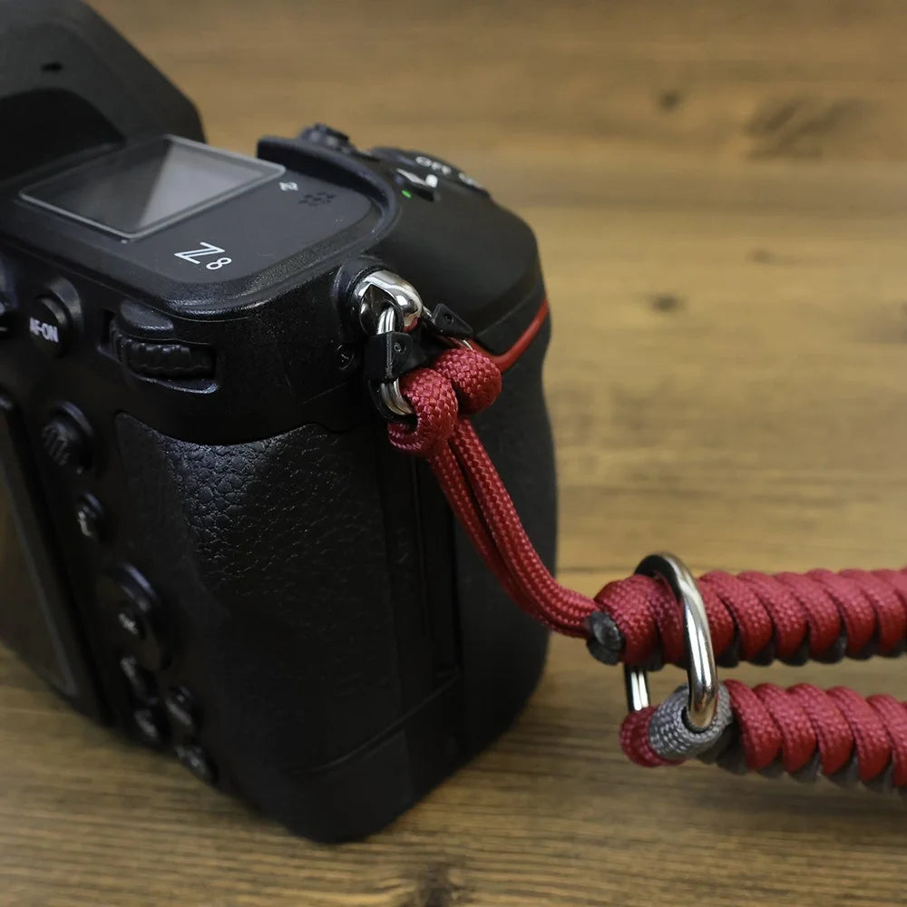 Camera Wrist Strap Hand Grip Nylon Woven Wristband for DSLR / SLR / Nikon / Fujifilm / Canon - Grey+Red - 5