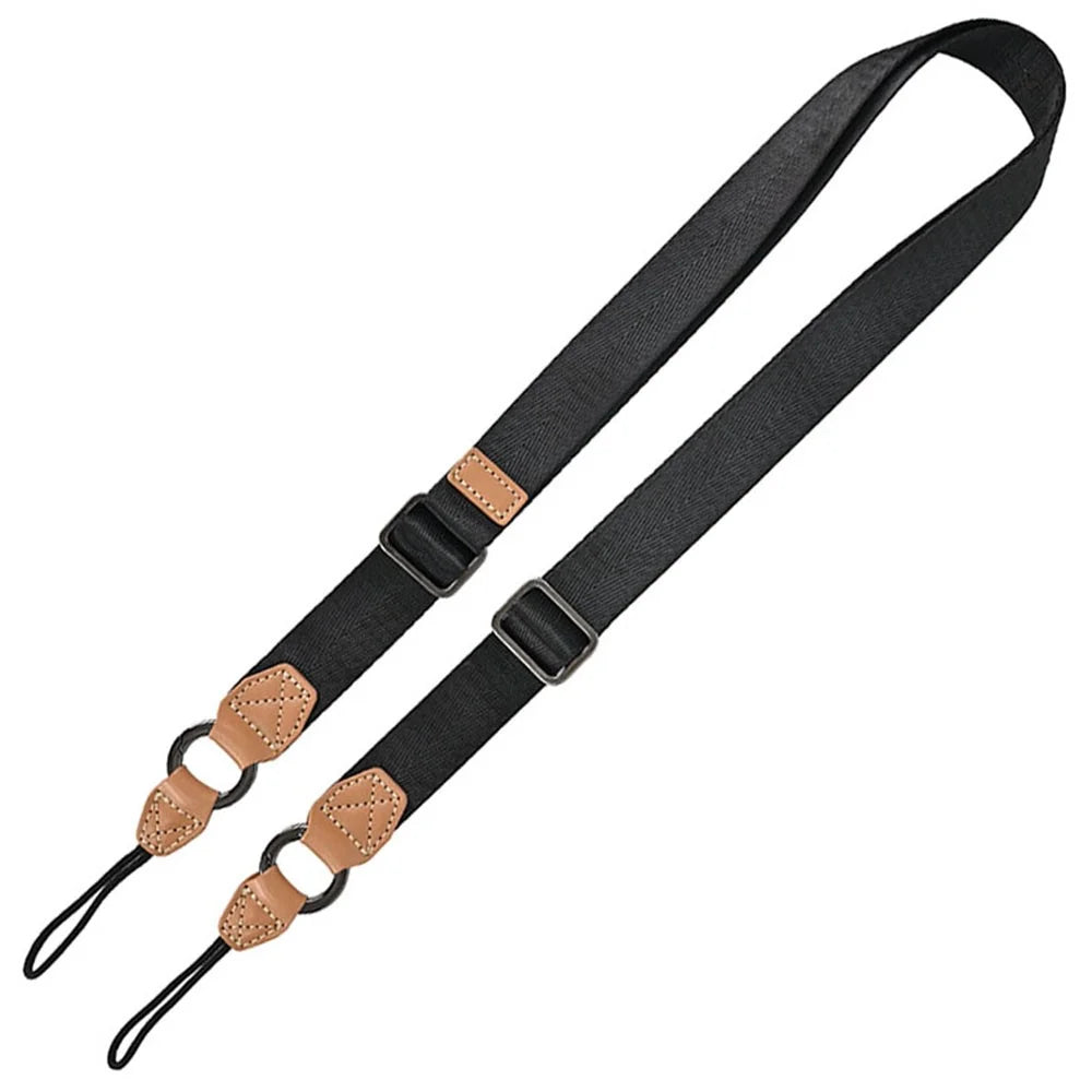 Nylon Camera Shoulder Strap Adjustable Portable Action Camera Crossbody Lanyard - Black - 1