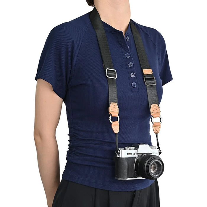 Nylon Camera Shoulder Strap Adjustable Portable Action Camera Crossbody Lanyard - Black - 2