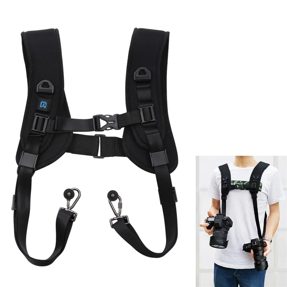 PULUZ PU6002 Double Shoulder Quick Release Camera Strap Camcorder Strap for DSLR SLR Rope - 1