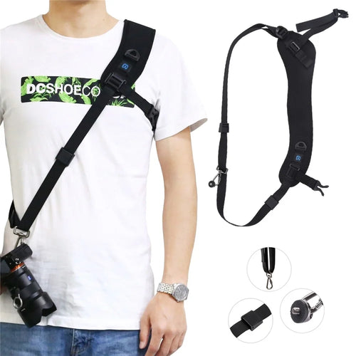 PULUZ PU6011 Quick Release Anti Slip Soft Pad Nylon Shoulder Strap with Metal Hook for SLR  /  DSLR Cameras - 1