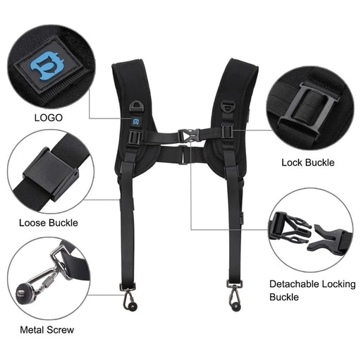 PULUZ PKT3060 2 in 1 Camera Straps Kit PU234 Waist Belt + PU6002 Double Shoulder Strap for SLR  /  DSLR Cameras - 2