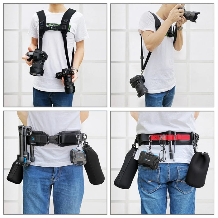 PULUZ PKT3060 2 in 1 Camera Straps Kit PU234 Waist Belt + PU6002 Double Shoulder Strap for SLR  /  DSLR Cameras - 5