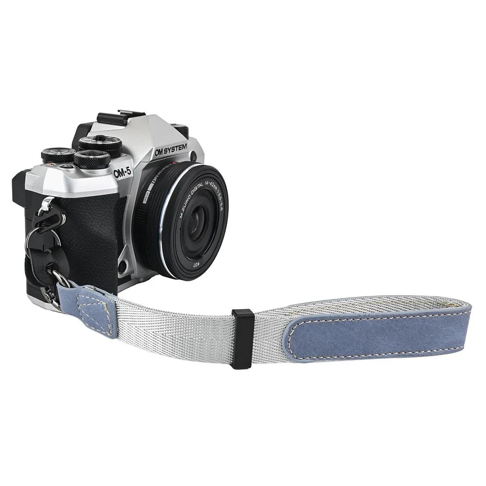 Camera Wrist Strap for Sony  /  Fuji  /  Canon  /  Nikon  /  Panasonic Lychee Pattern Faux Leather Mirrorless DSLR Hand Strap - Blue - 4
