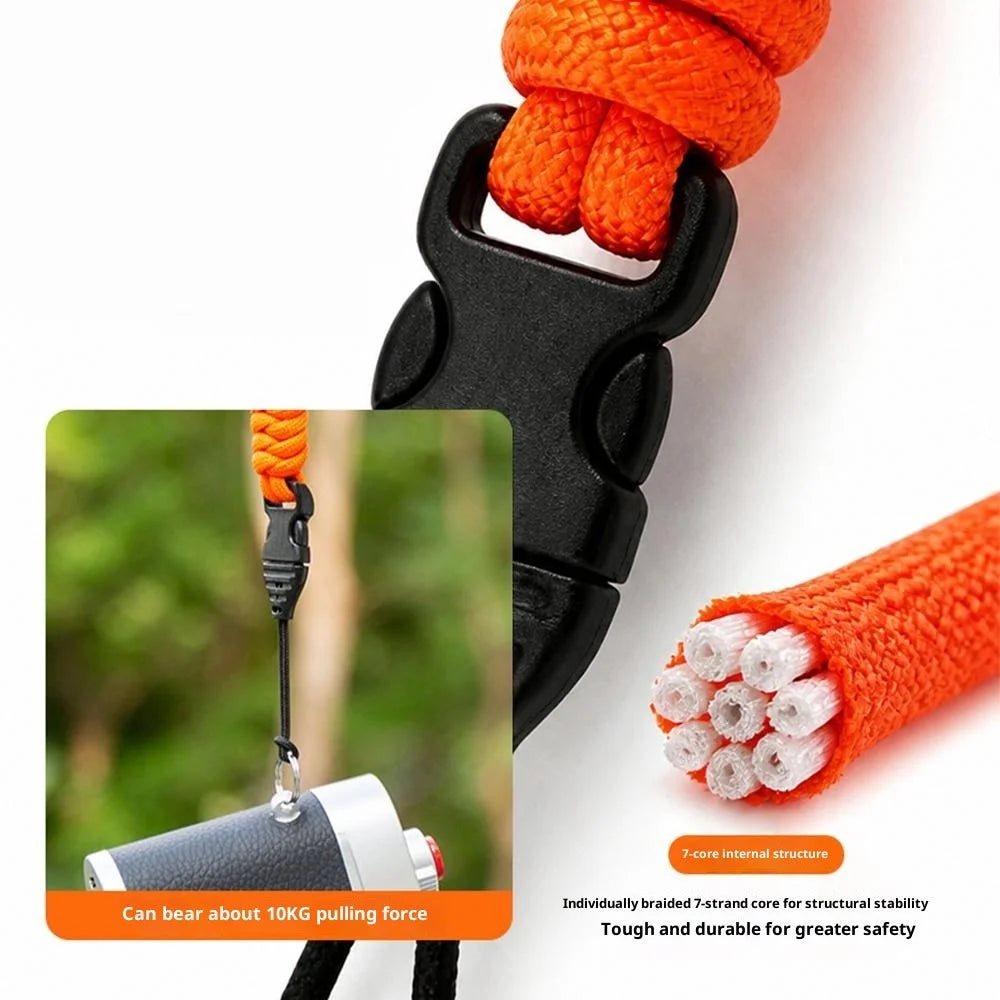 27cm Camera Wrist Strap Nylon Braided Hand Strap with Quick Release Buckle for Mirrorless DSLR Digital Camera Phone - Orange - 3