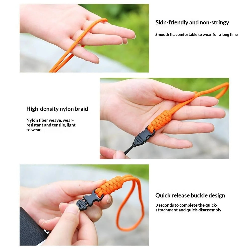 27cm Camera Wrist Strap Nylon Braided Hand Strap with Quick Release Buckle for Mirrorless DSLR Digital Camera Phone - Orange - 5