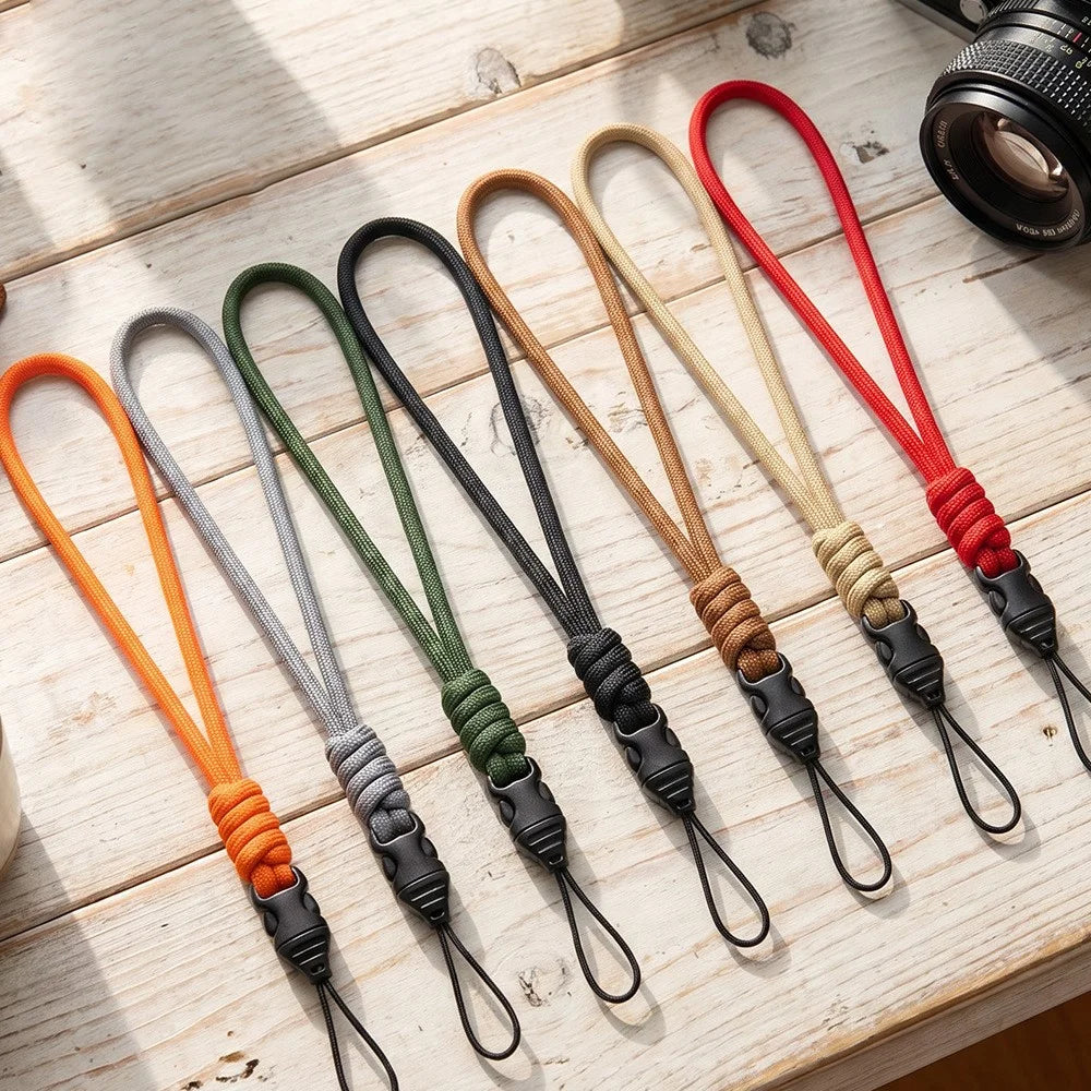 27cm Camera Wrist Strap Nylon Braided Hand Strap with Quick Release Buckle for Mirrorless DSLR Digital Camera Phone - Orange - 7
