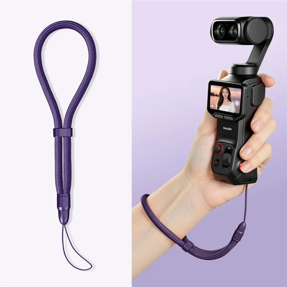 19.5cm Camera Wrist Strap with Self-locking Adjustment Buckle Anti-lost Hand Rope for Action Camera Phone Digital Device - Dark Purple - 1