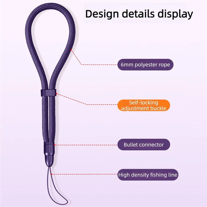 19.5cm Camera Wrist Strap with Self-locking Adjustment Buckle Anti-lost Hand Rope for Action Camera Phone Digital Device - Dark Purple - 7