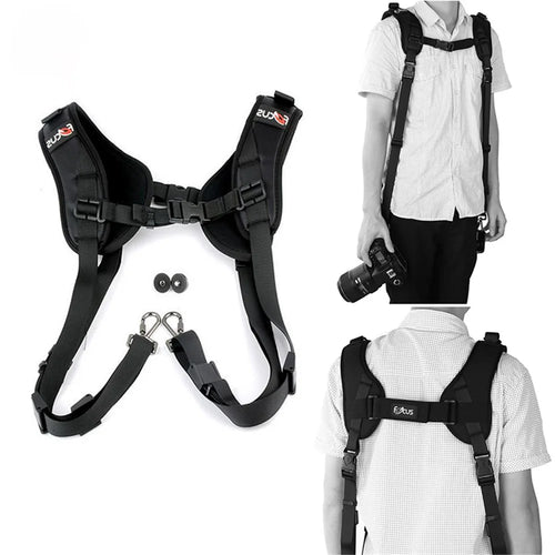 FOCUS F1 Double Dual Camera Shoulder Strap Quick Rapid Sling Camera Belt Adjustment for Digital DSLR Camera - 1