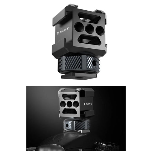 TELESIN TE-CEB-001 1/4 Screw Hole Three-Head Cold Shoe Mount Adapter SLR Mirrorless Camera LED Light Monitor Expansion Bracket - 1