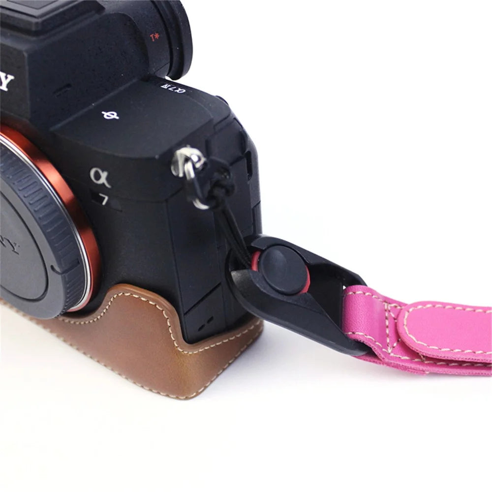 Quick Release Camera PU Leather Strap SLR Camera Carrying Belt Adjustable Shoulder Strap - White - 2