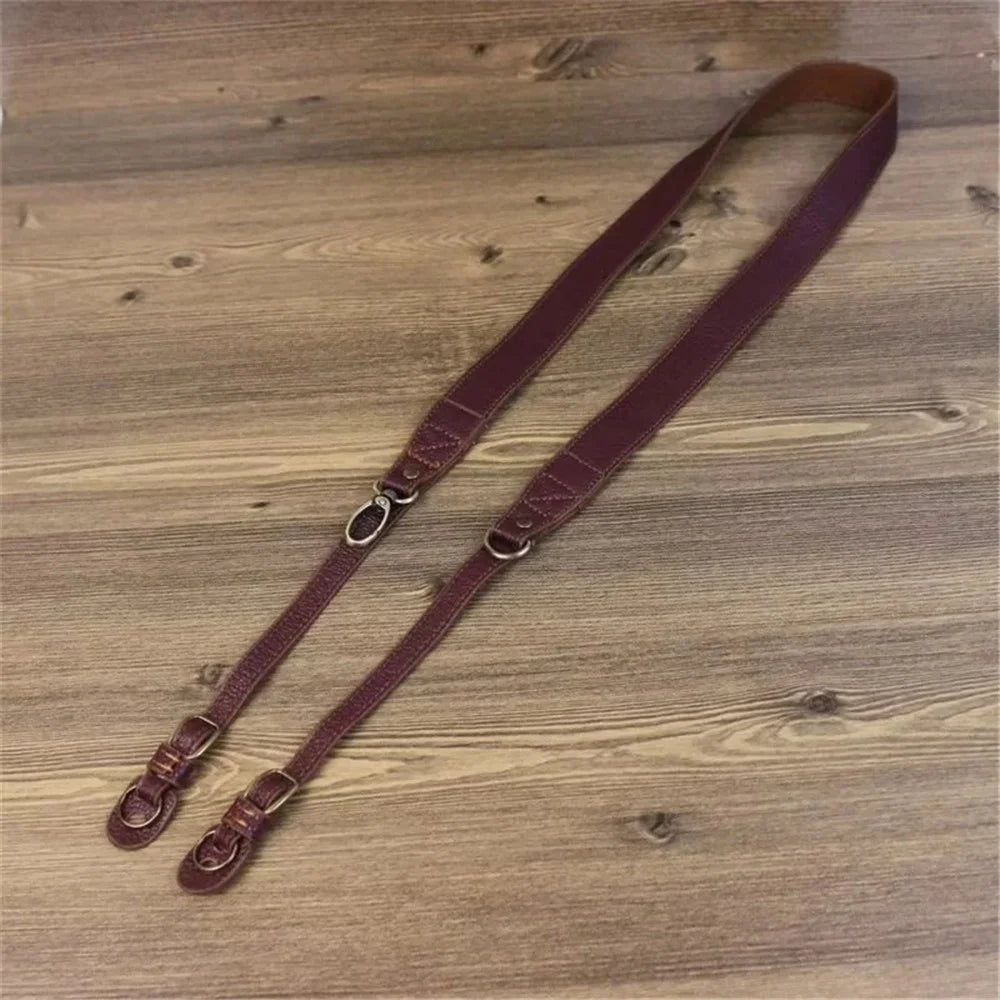 Comfortable Genuine Leather SLR Camera Shoulder Strap Hanging Rope Suitable for Canon Nikon Sony Fujifilm Panasonic - Brown - 2
