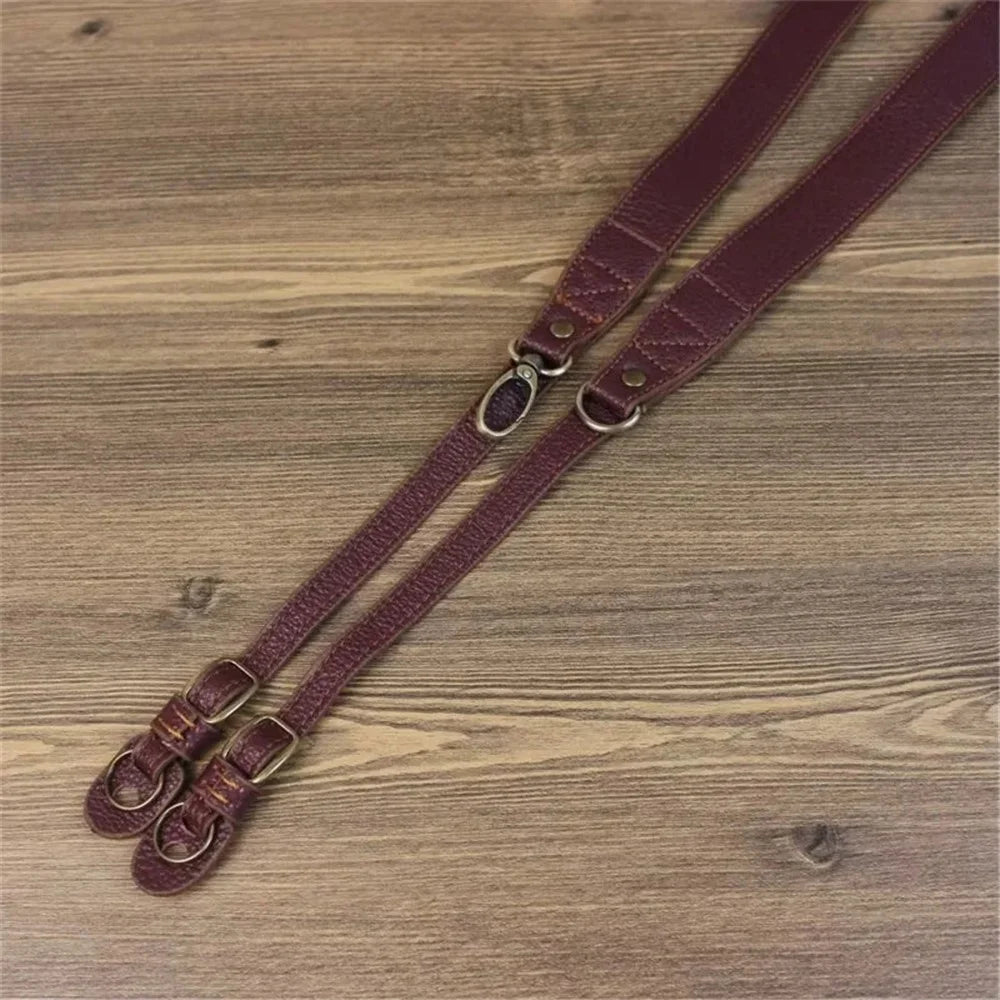 Comfortable Genuine Leather SLR Camera Shoulder Strap Hanging Rope Suitable for Canon Nikon Sony Fujifilm Panasonic - Brown - 3