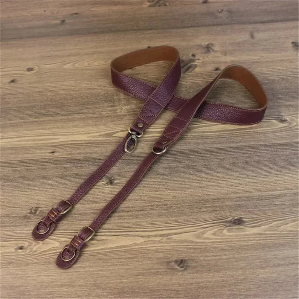 Comfortable Genuine Leather SLR Camera Shoulder Strap Hanging Rope Suitable for Canon Nikon Sony Fujifilm Panasonic - Brown - 4