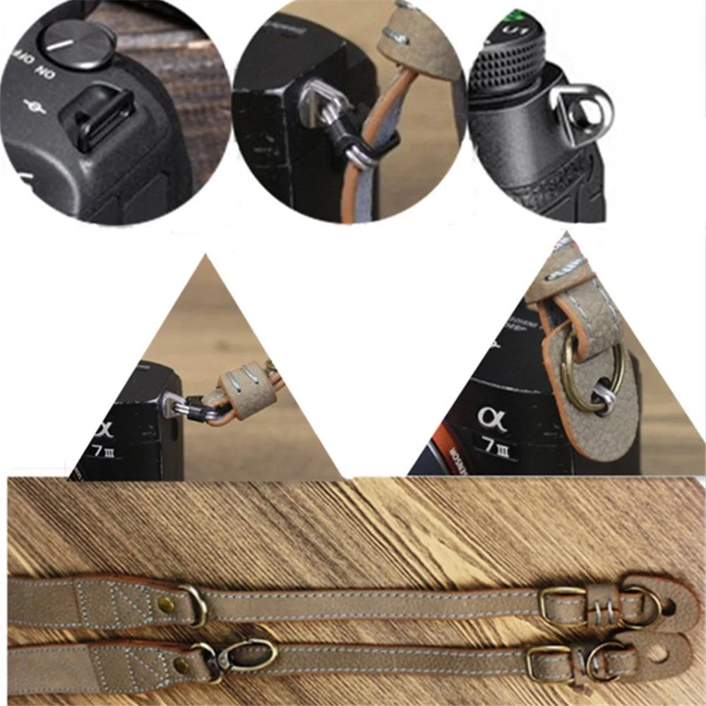 Comfortable Genuine Leather SLR Camera Shoulder Strap Hanging Rope Suitable for Canon Nikon Sony Fujifilm Panasonic - Brown - 6