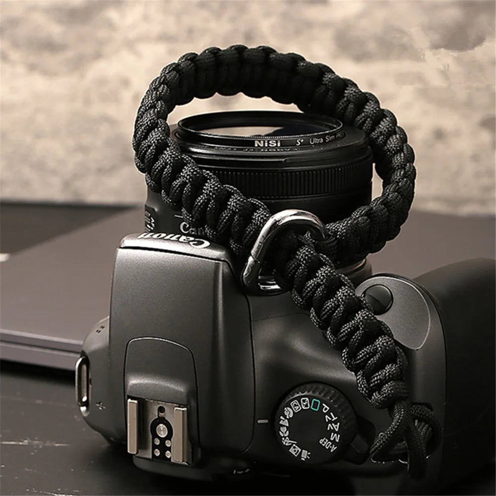 Nylon Braided Style Universal Adjustable Camera Hand Wrist Strap Heavy Duty Hanging Lanyard - Black - 2