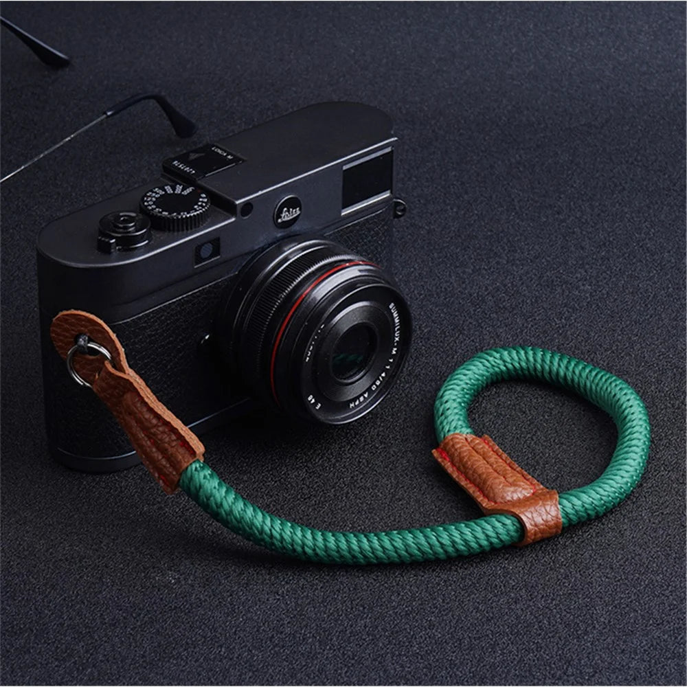 For Sony / Leica / Fujifilm Camera Cotton Woven Round Hand Strap SLR Camera Anti-lost Wrist Rope - Green - 3