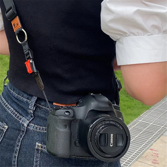 JN-XJ Adjustable Quick Release Camera Shoulder Sling Neck Belt Strap for Leica Canon Nikon Fujifilm - Green - 5