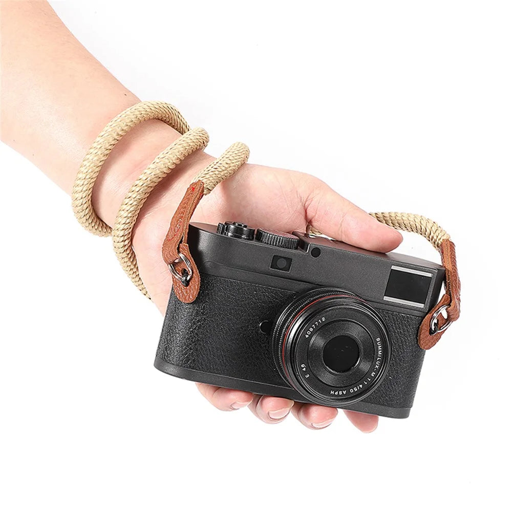 For Sony Leica Camera Wrist Strap Braided Quick Release Hand Strap Shoulder Strap - Khaki - 3
