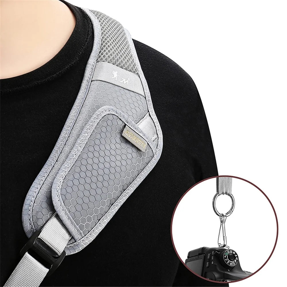 JN-FC Camera Adjustable Carrying Strap Quick Release Breathable SLR Camera Shoulder Strap - Black - 4