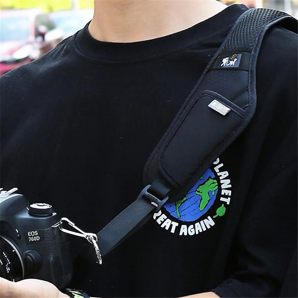 JN-FC Camera Adjustable Carrying Strap Quick Release Breathable SLR Camera Shoulder Strap - Black - 6
