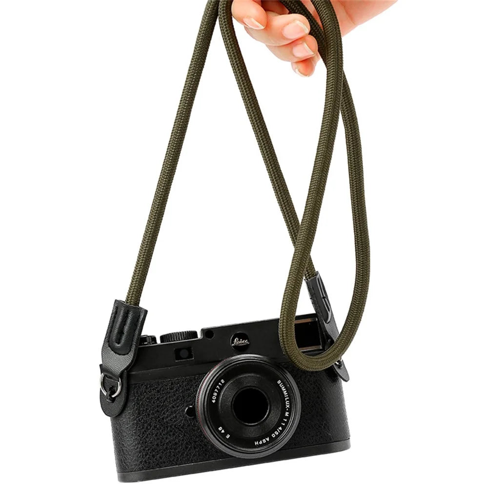 Neck Rope Shoulder Strap for Canon / Leica / Fuji / Panasonic DSLR Camera with Round Hole Connector - Green - 3