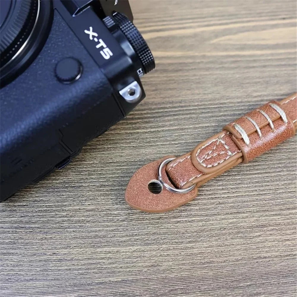 For Fujifilm xt5 / xh2 / xt4 / xs10 / xt30II Camera PU Leather Hand Strap SLR Camera Anti-lost Wrist Rope - White - 3