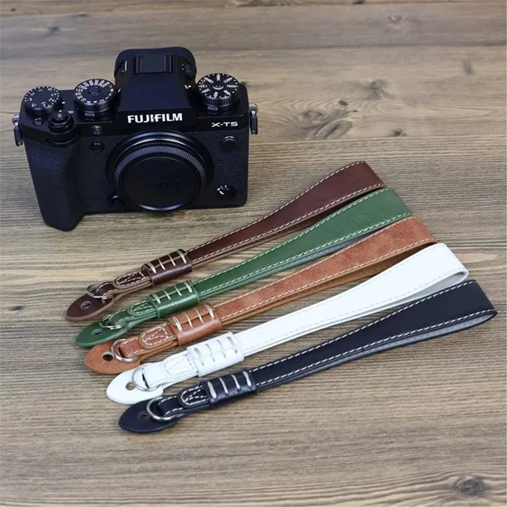 For Fujifilm xt5 / xh2 / xt4 / xs10 / xt30II Camera PU Leather Hand Strap SLR Camera Anti-lost Wrist Rope - White - 6