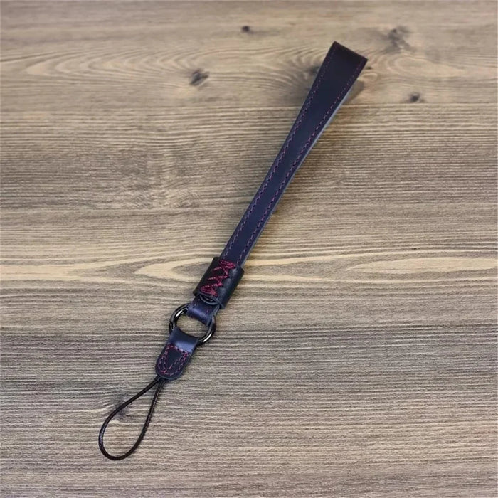 For Fujifilm XT4 / A7r5 / A7M4 / X100v / XH2 Camera Carrying Strap Top Layer Cowhide Leather Quick Release Hand Rope - Black - 3