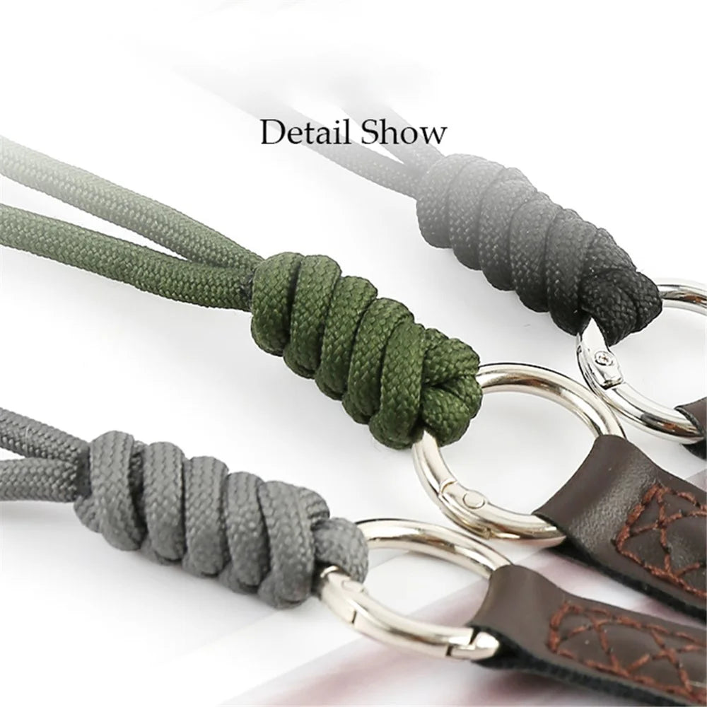 SLR Camera Cotton Braided Hand Strap Camera Cellphone Key Lanyard Anti-lost Wrist Rope - Black - 6