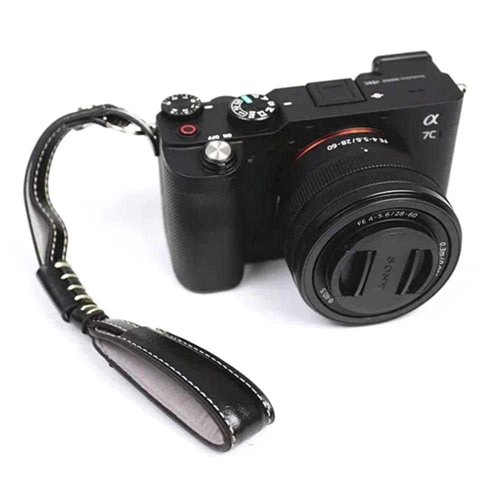 Camera Carrying PU Leather Hand Strap SLR Camera Anti-lost Wrist Rope - Black - 2