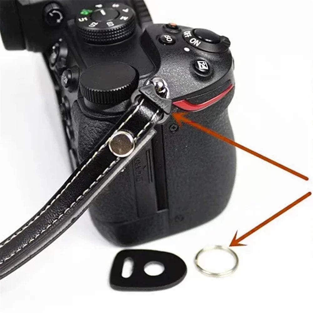 Camera Carrying PU Leather Hand Strap SLR Camera Anti-lost Wrist Rope - Black - 3