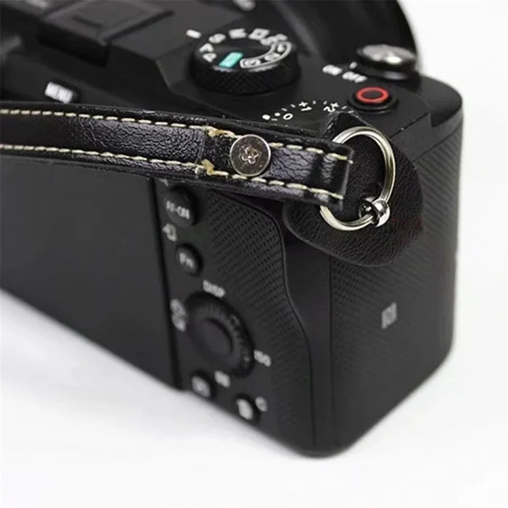 Camera Carrying PU Leather Hand Strap SLR Camera Anti-lost Wrist Rope - Black - 4