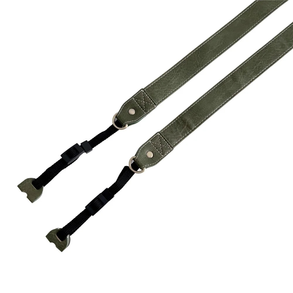 DSLR SLR Camera Strap PU Leather Camera Neck Shoulder Strap for Canon Nikon Sony Fujifilm Panasonic - Green - 1