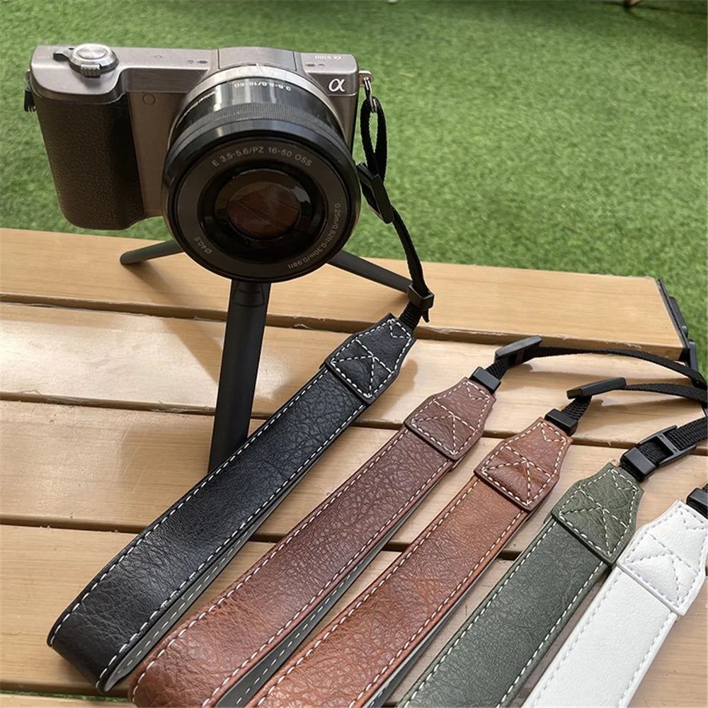 For Fujifilm Canon Nikon Panasonic SLR Camera PU Leather Hand Strap Buffalo Texture Wrist Rope - Coffee - 4